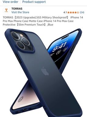 Torras Protective Case for iPhone 14 Pro Max - Blue